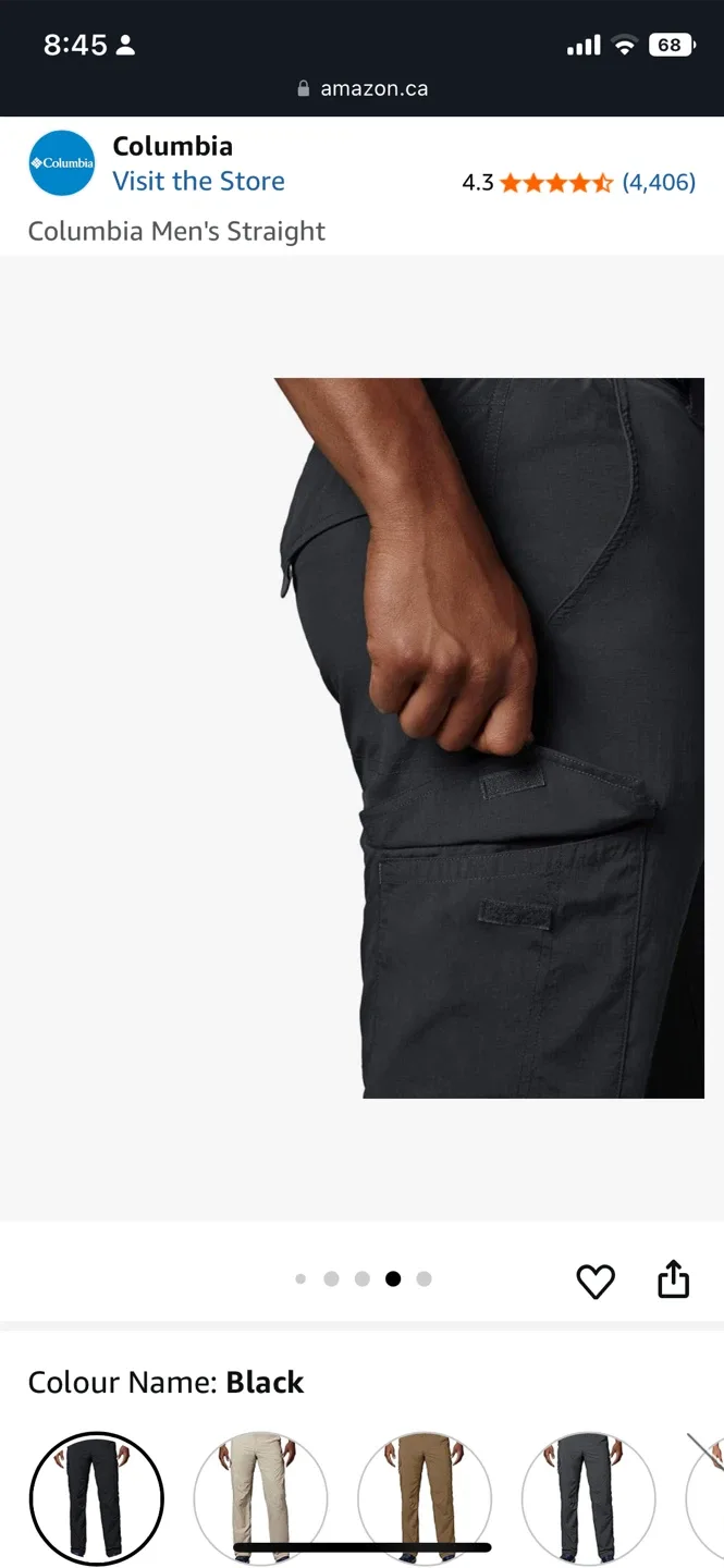 Columbia Men's Black Pants Size 38 image indicator(7)