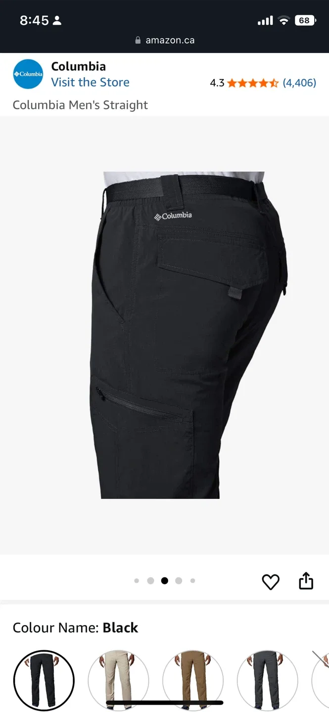 Columbia Men's Black Pants Size 38 image indicator(8)