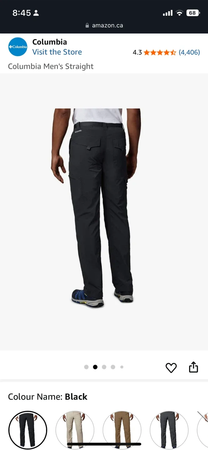 Columbia Men's Black Pants Size 38 image indicator(6)