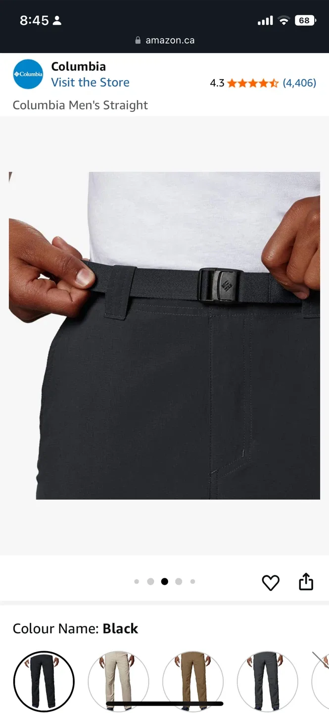 Columbia Men's Black Pants Size 38 image indicator(9)