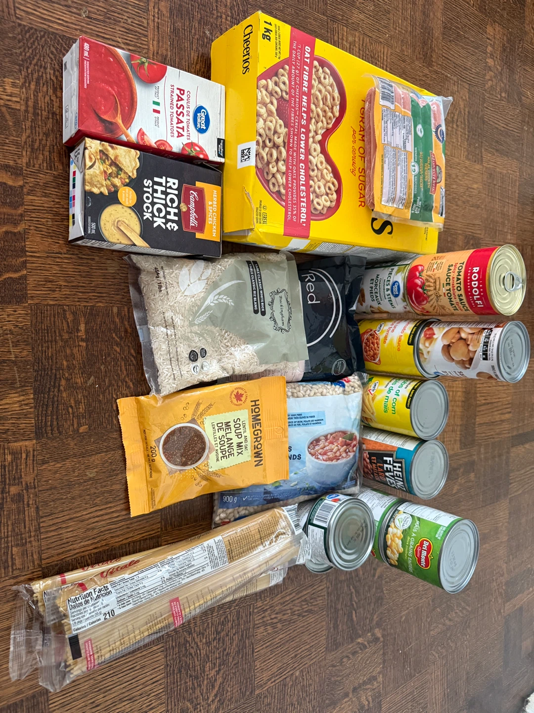 Assorted Groceries: Canned Goods, Pasta, Cereal & More
