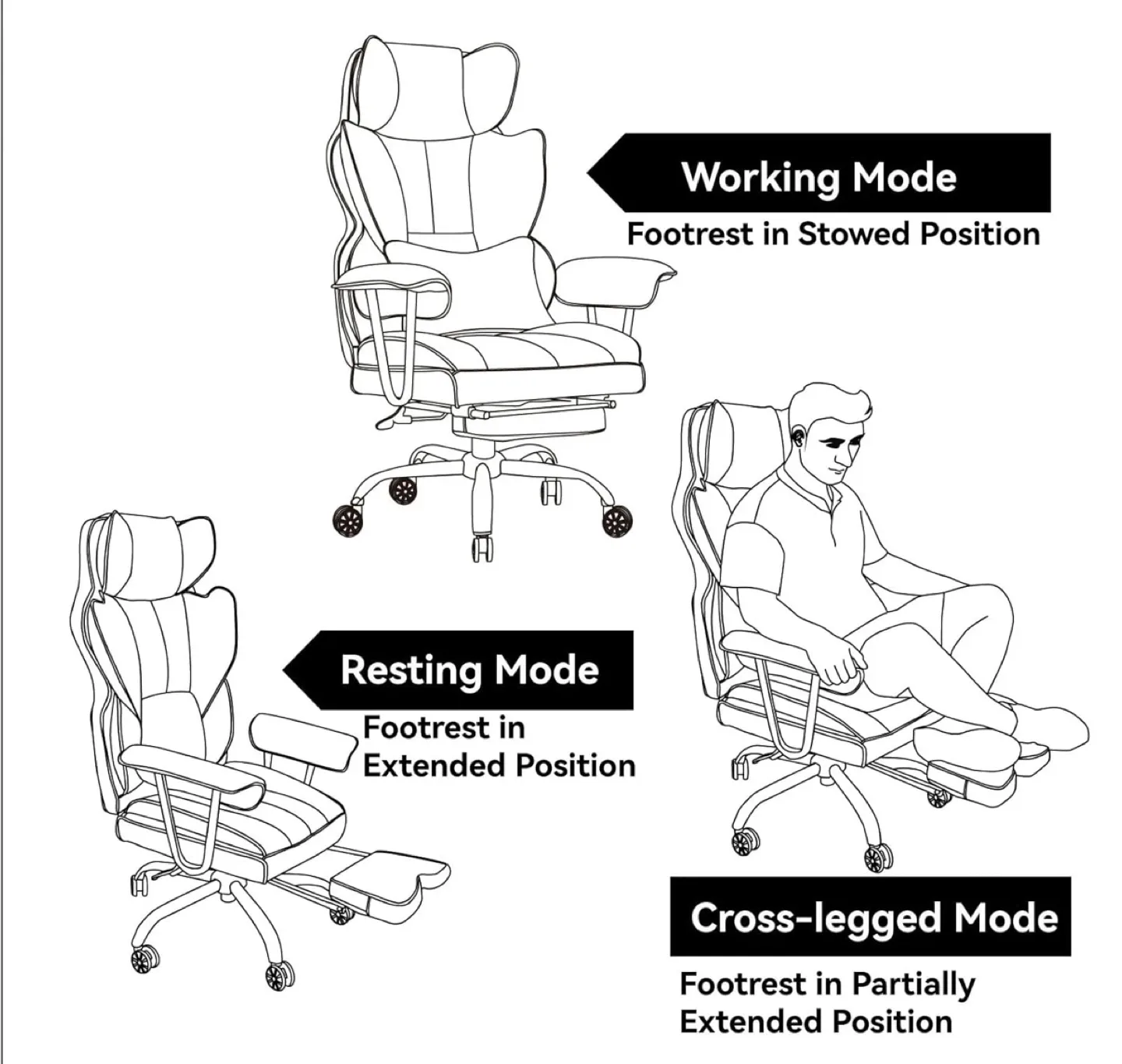 Reclining Office Chair with Footrest - Like New! image indicator(4)