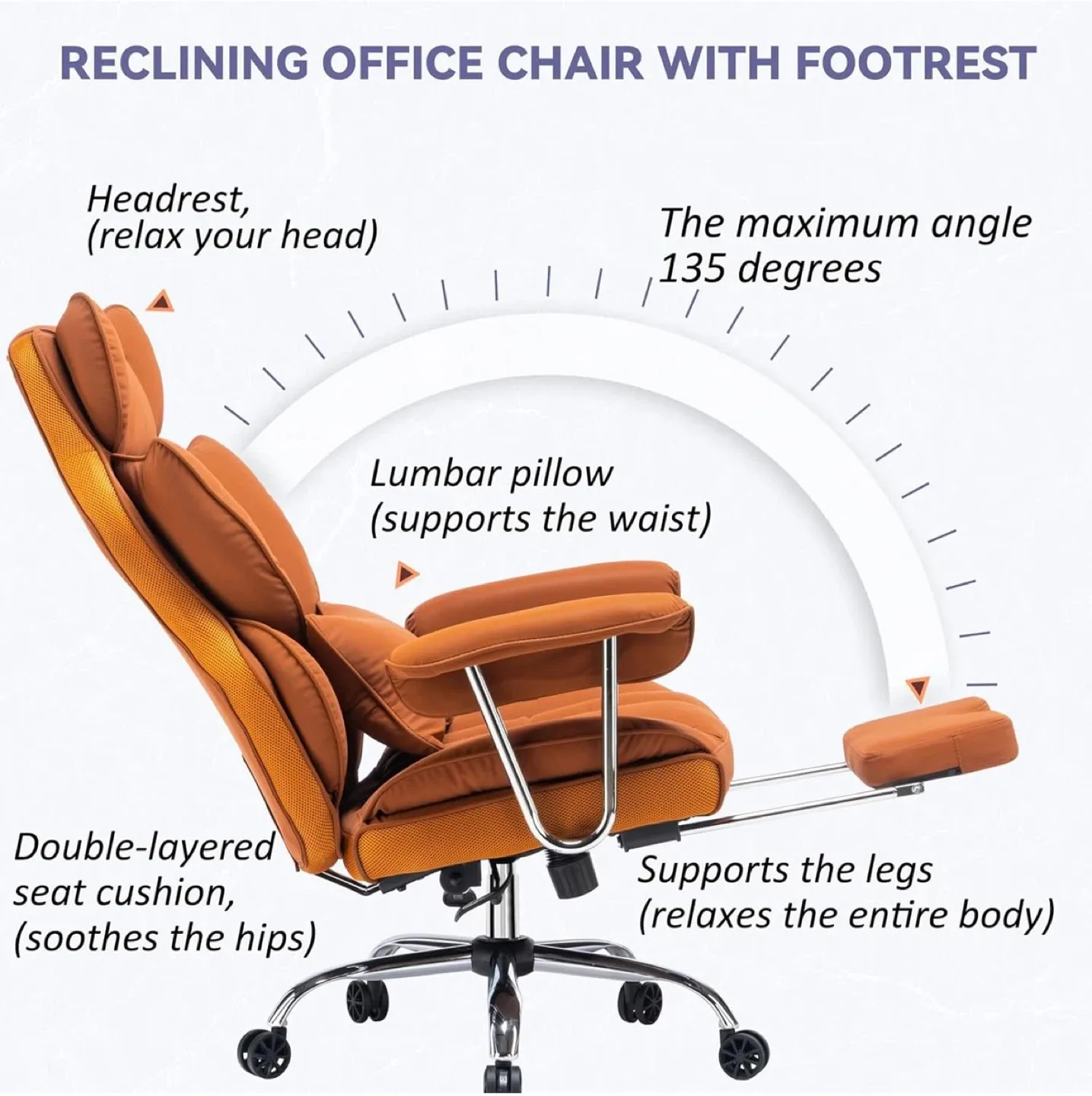 Reclining Office Chair with Footrest - Like New! image indicator(5)