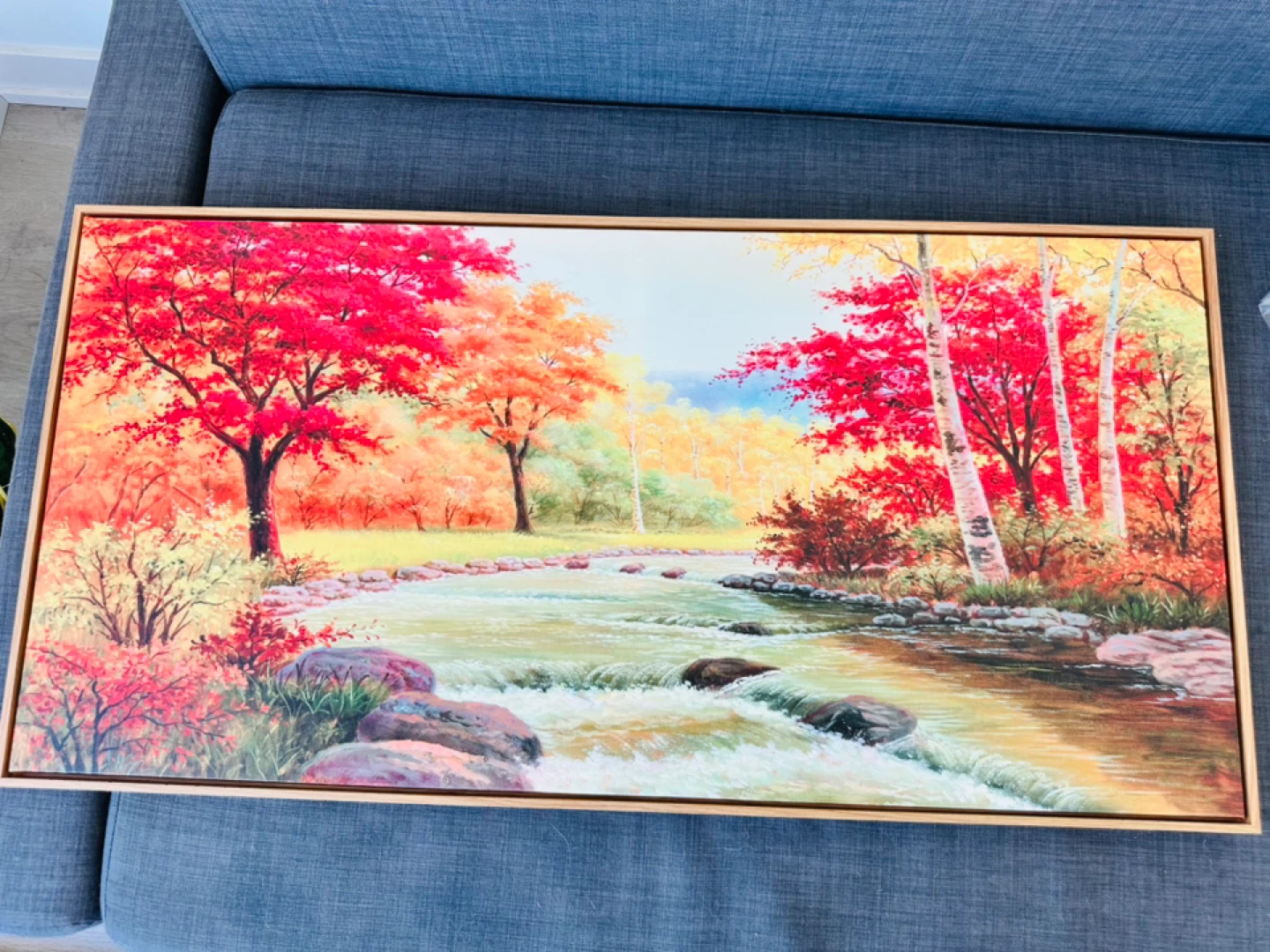 Youkuart Framed wall art Autumn Red Trees Forest Mountain - photo 3