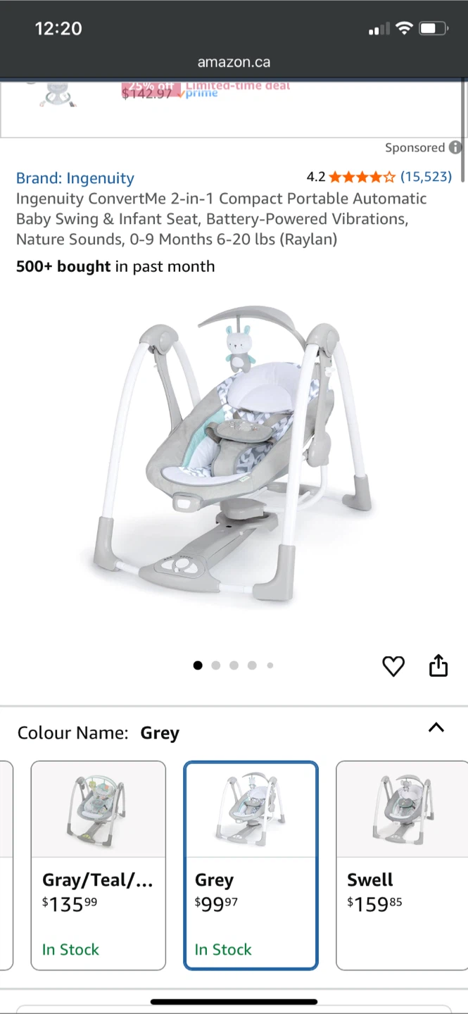 Ingenuity ConvertMe 2-in-1 Portable Baby Swing - photo 2