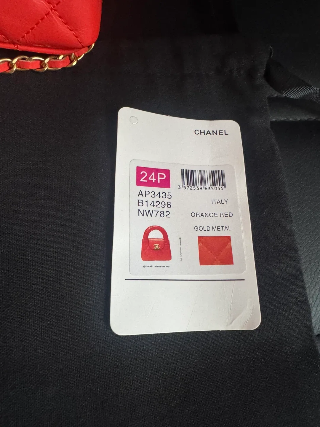 Chanel Quilted Mini Nano Kelly Shopper Orange Red image indicator(2)