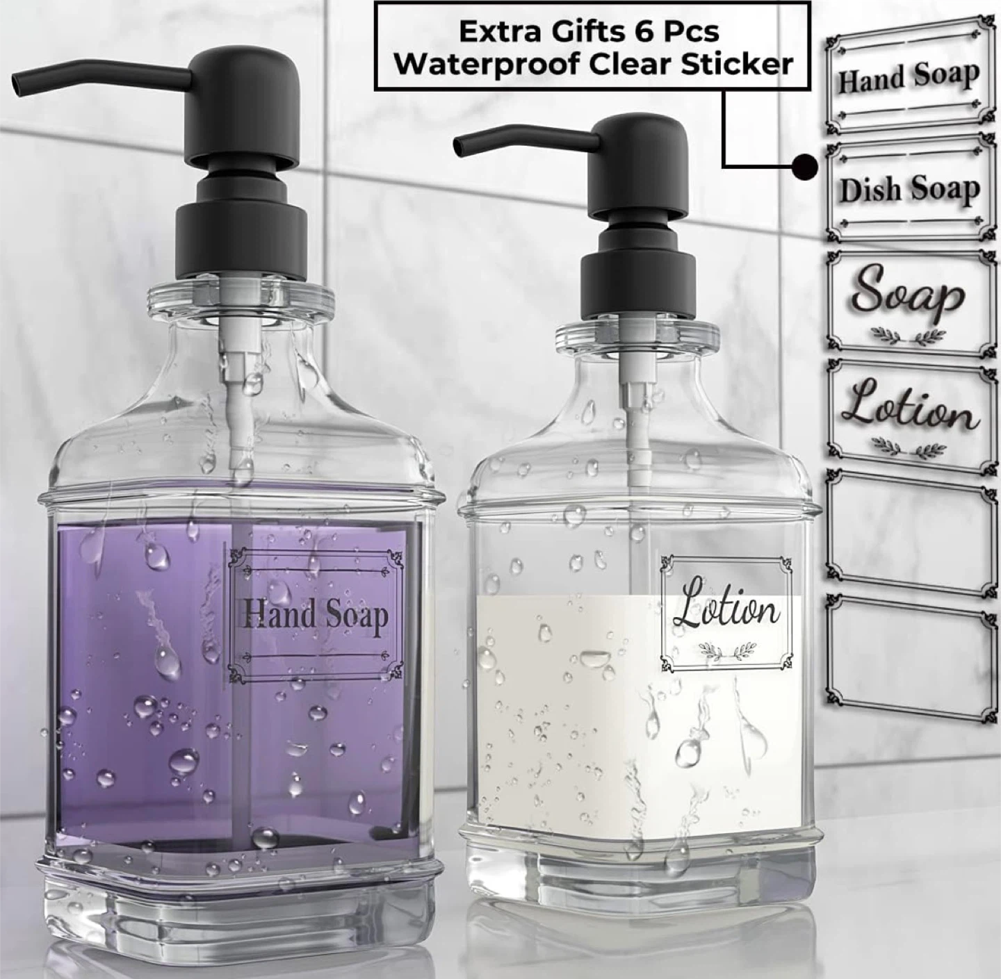 Soap/Lotion Dispenser Set - 18 oz Capacity