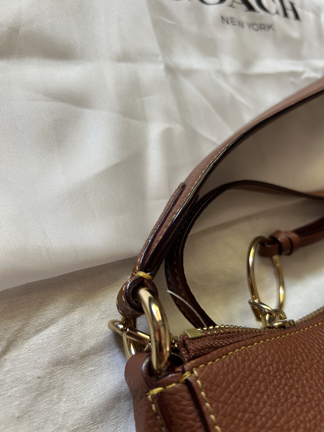 Coach Leather Handbag - Caramel Brown - photo 5