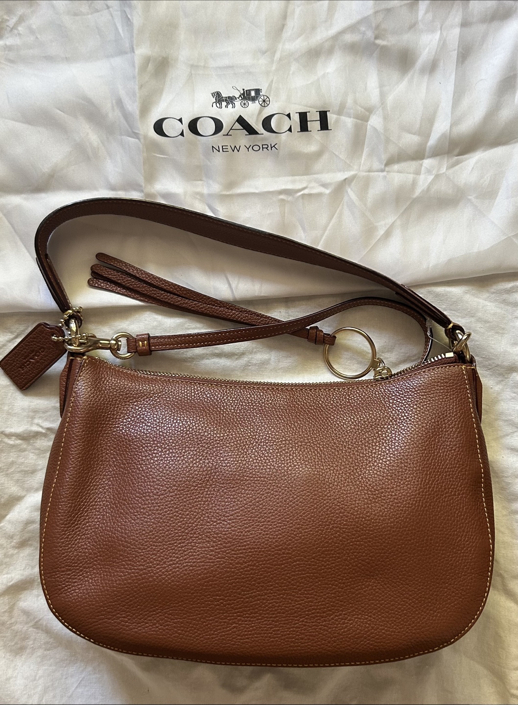 Coach Leather Handbag - Caramel Brown - photo 3