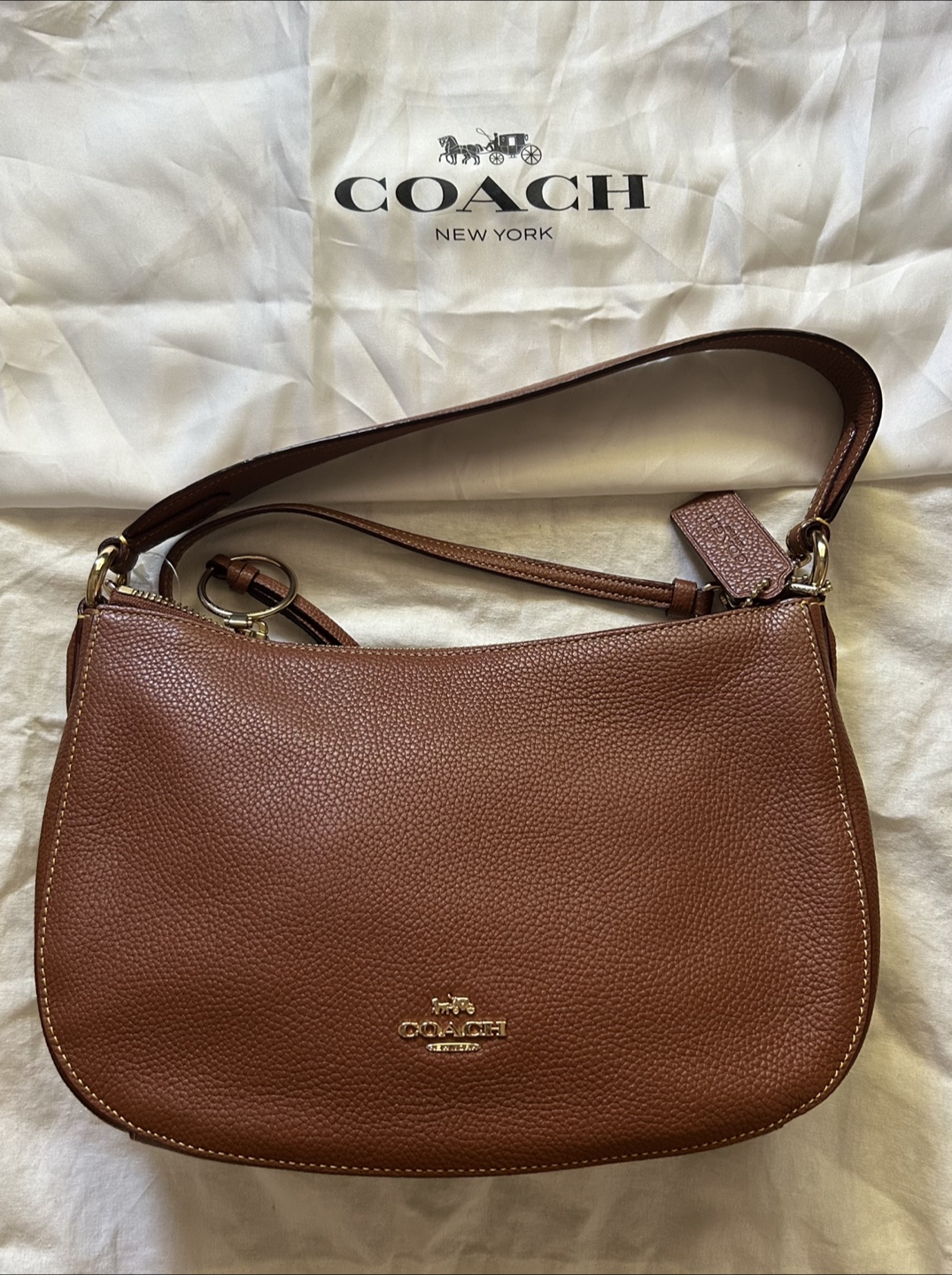 Coach Leather Handbag - Caramel Brown - photo 2
