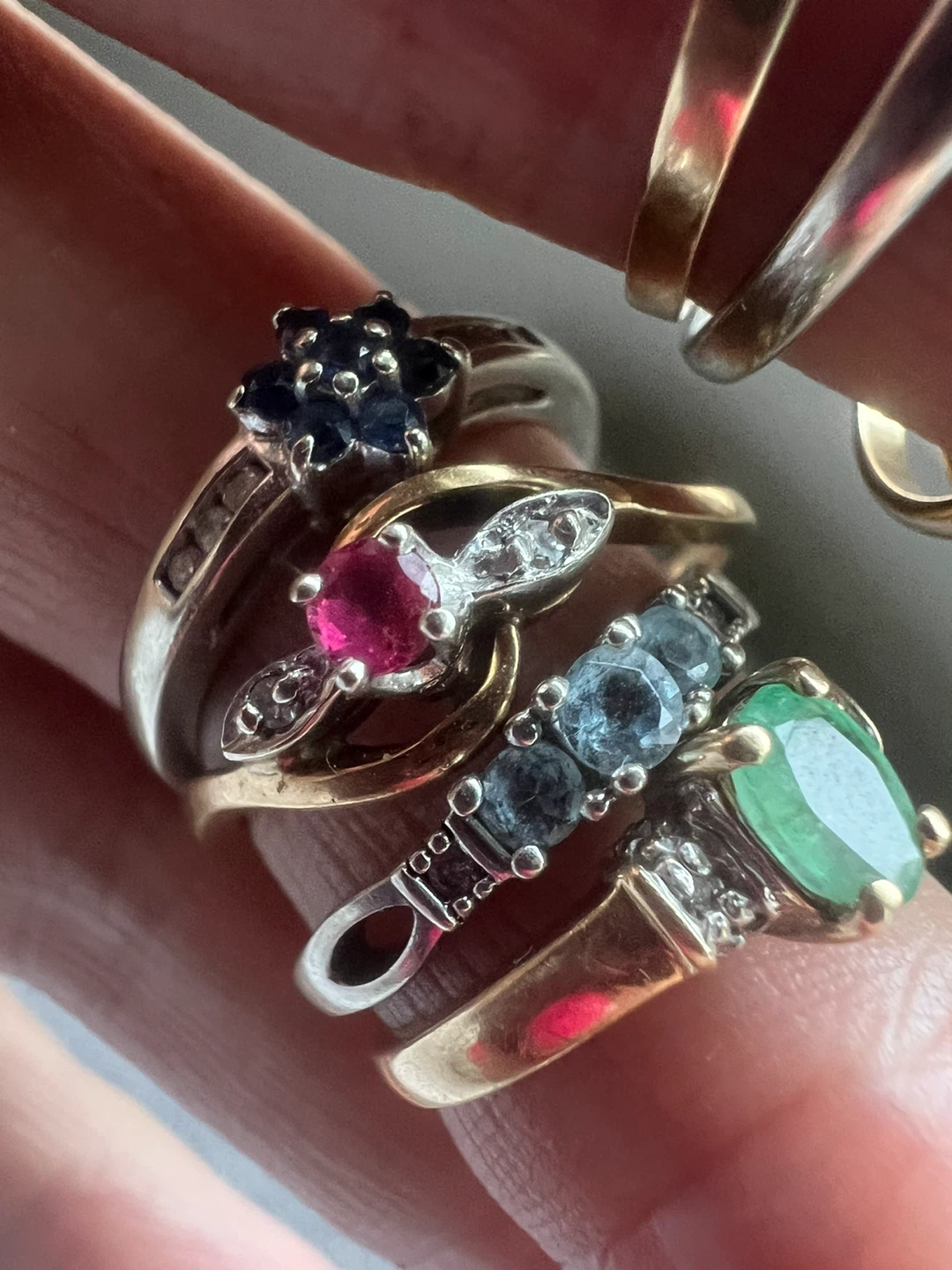 10 k Assorted Gemstone rings 200dollars each