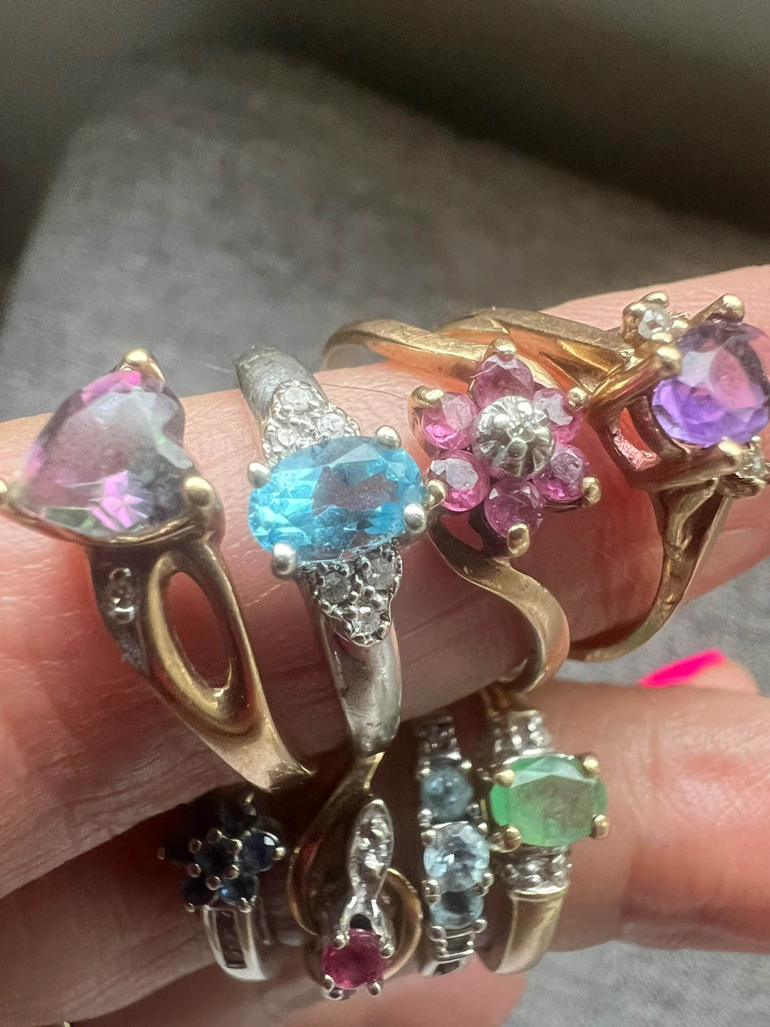 10 k Assorted Gemstone rings 200dollars each - photo 4