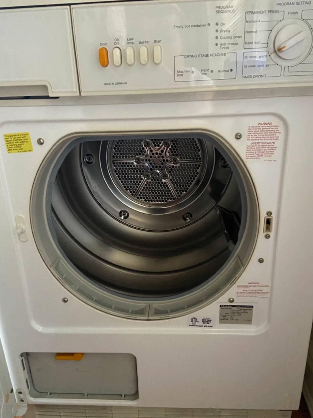 MIELE Dryer 220V Made in Germany Almost Unused image indicator(5)