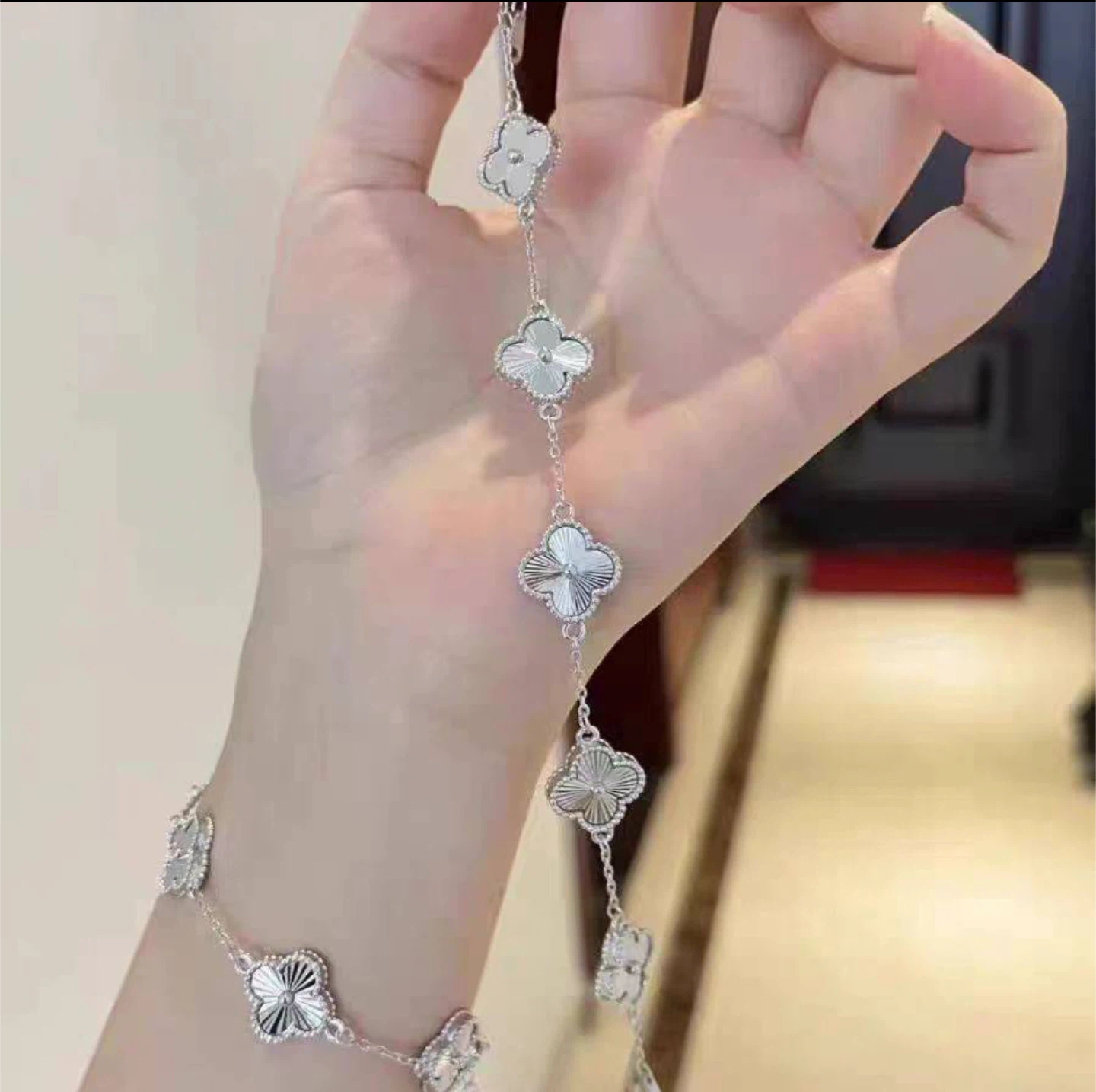 Silver Clover Bracelet