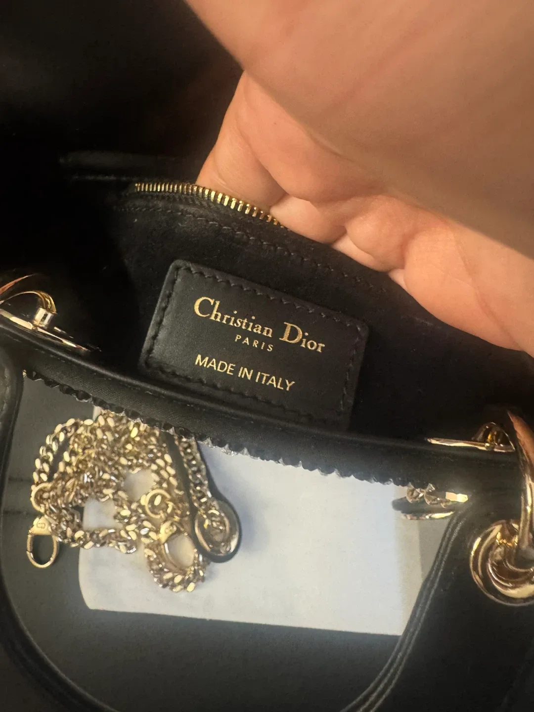 Mini Lady Dior Bag w/ Black Beads & Silver-Tone Strass image indicator(10)