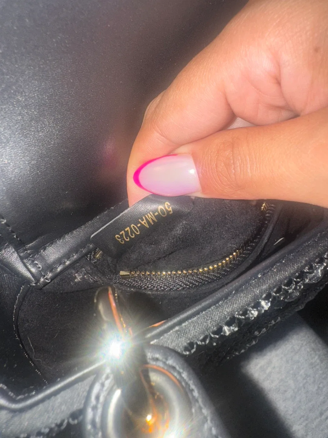 Mini Lady Dior Bag w/ Black Beads & Silver-Tone Strass image indicator(9)