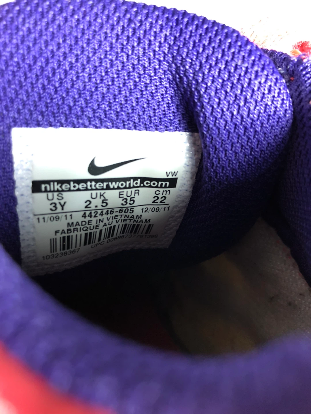 Girls Pink Hightop Runners. Nike. Size 3Y. - photo 3