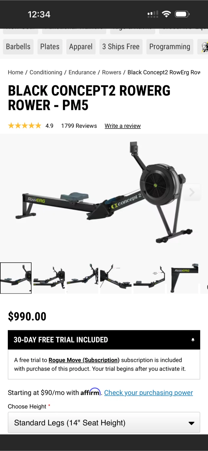 Concept2 RowErg Rower - PM5