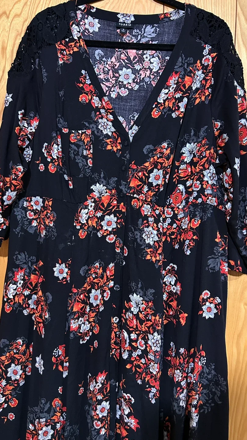Torrid Floral Print Dress - Size 2 image indicator(2)