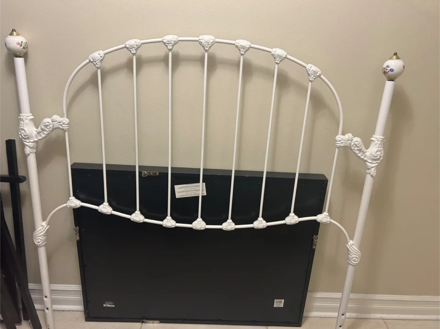 White & Gold Metal Bed Frame Headboard image indicator(7)