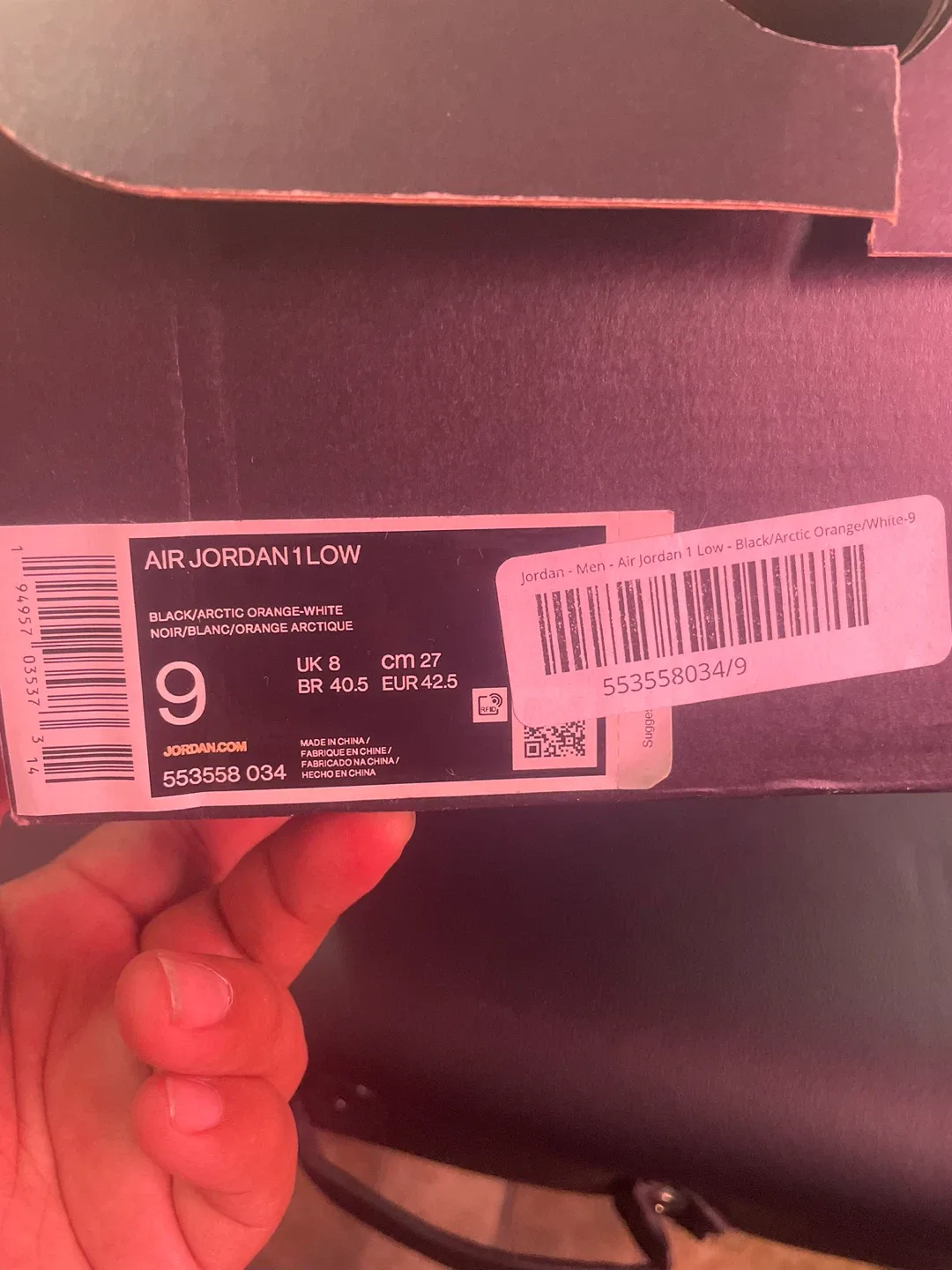 Air Jordan 1 Low Black/Arctic Orange - US 9 image indicator(4)