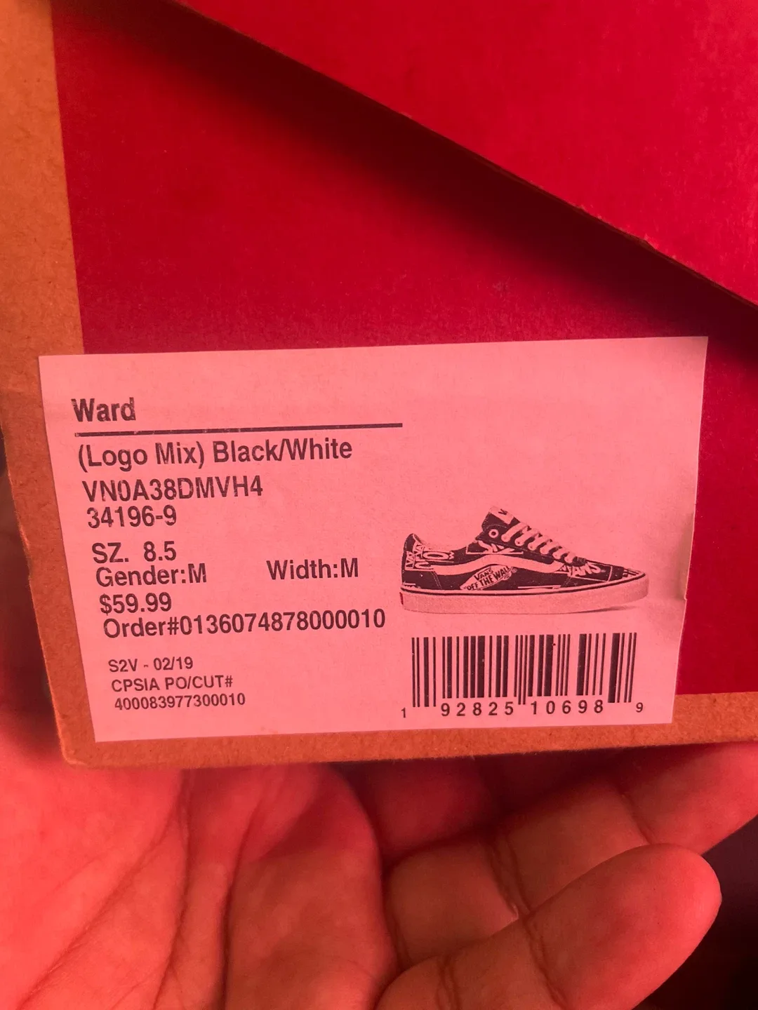 Vans Ward (Logo Mix) Black/White Men's 8.5 image indicator(3)