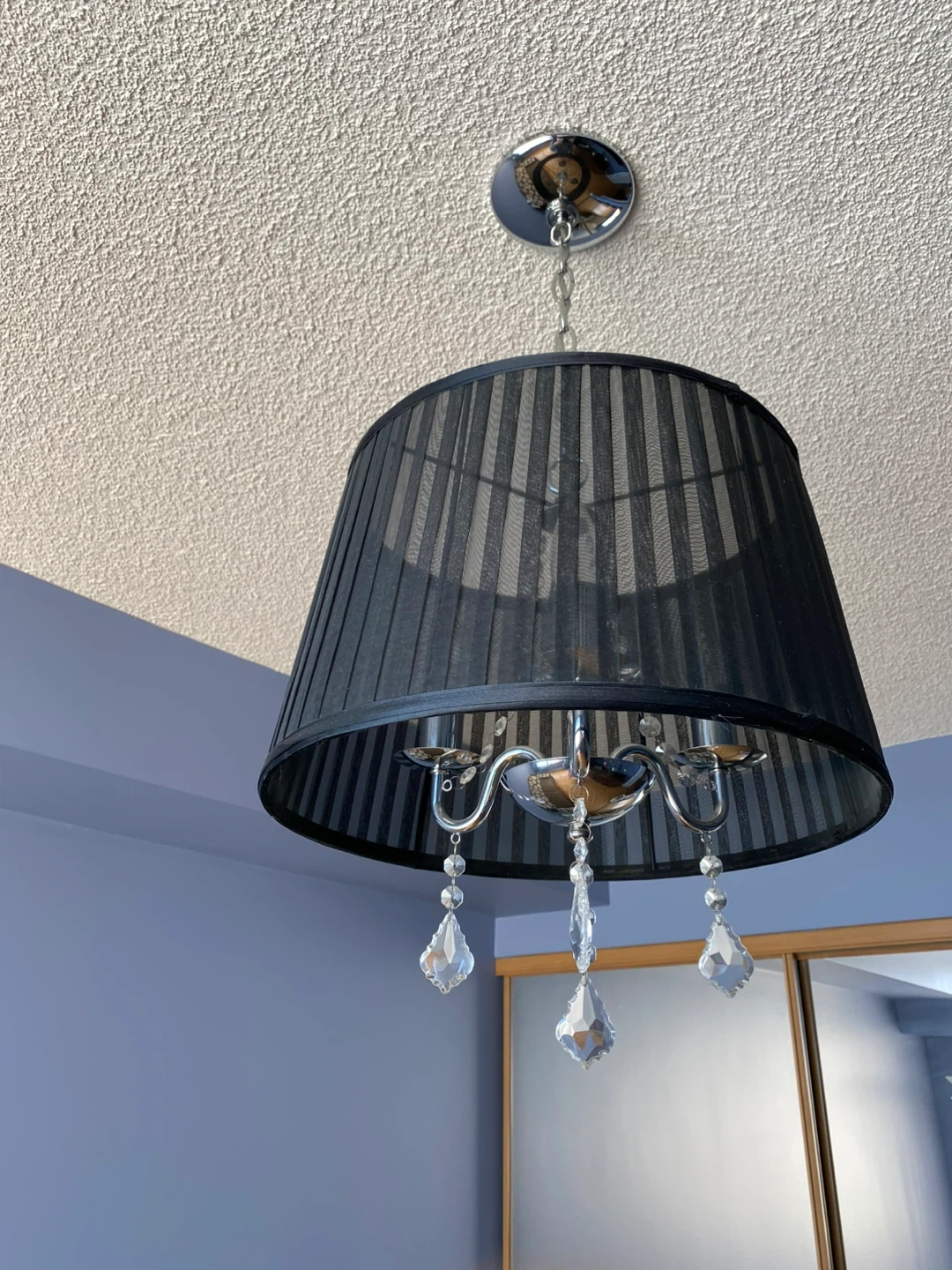Black Chandelier with Crystal Accents