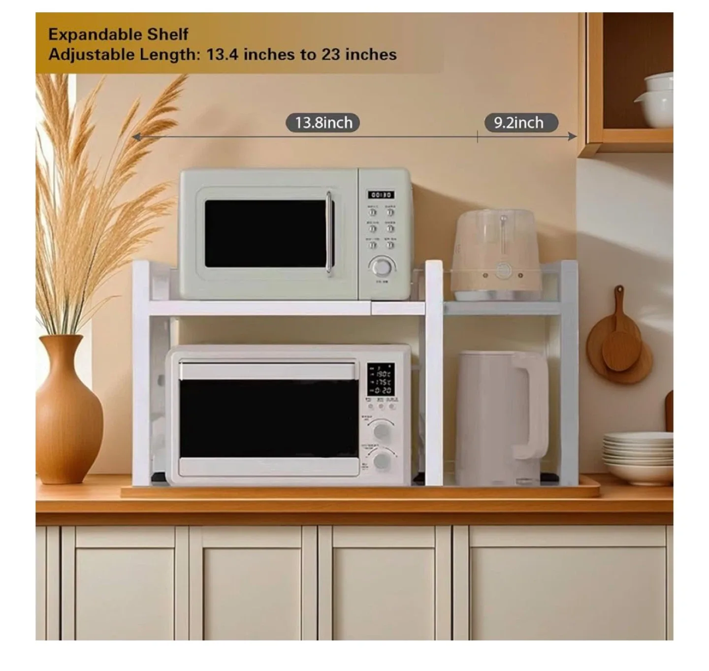 Expandable Microwave Oven Rack - White image indicator(2)
