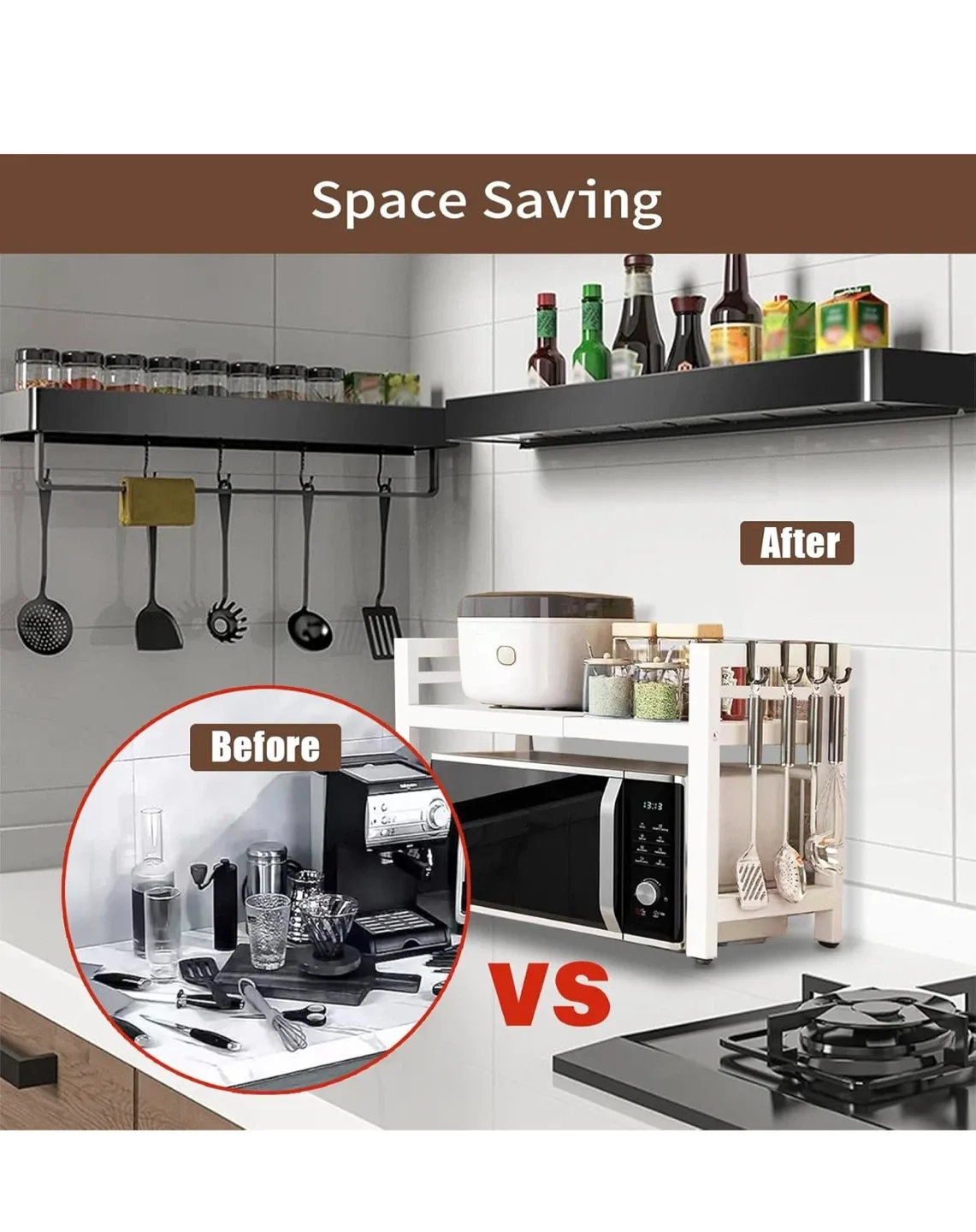 Expandable Microwave Oven Rack - White image indicator(4)