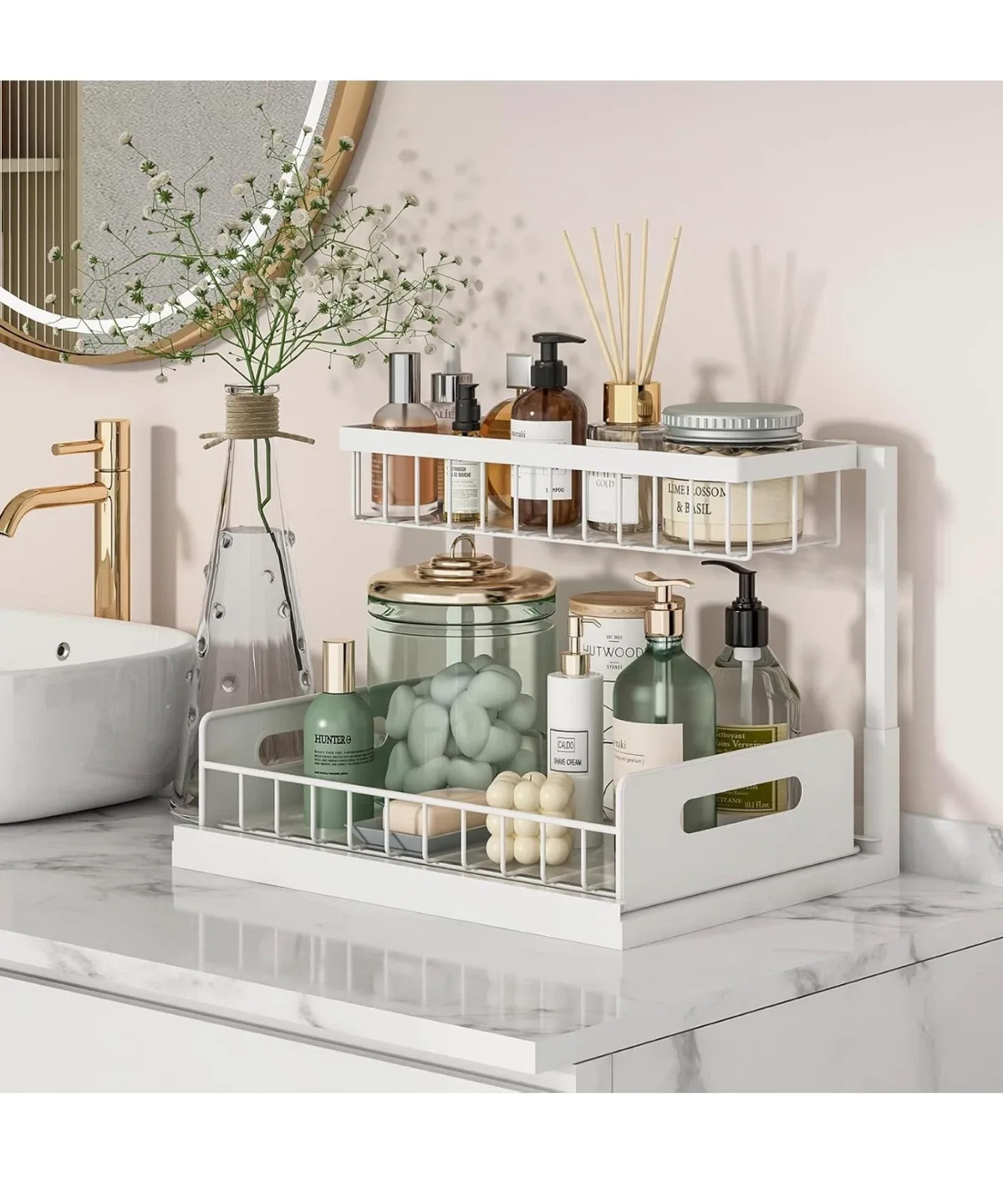 REALINN Under Sink Organizer - White image indicator(3)