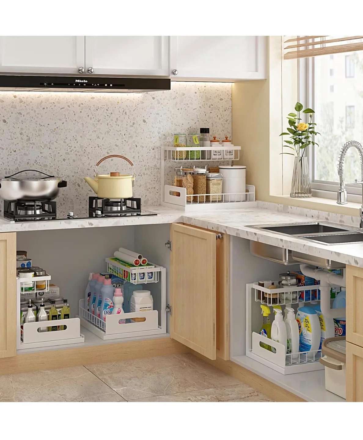 REALINN Under Sink Organizer - White image indicator(6)