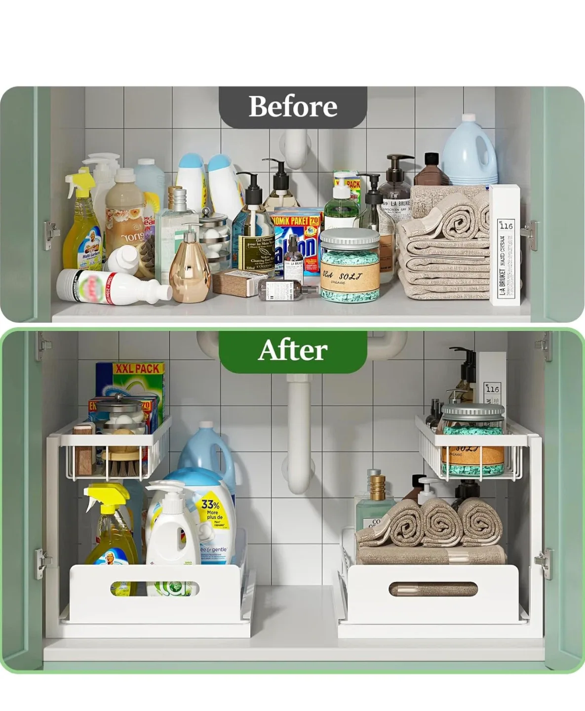 REALINN Under Sink Organizer - White image indicator(4)