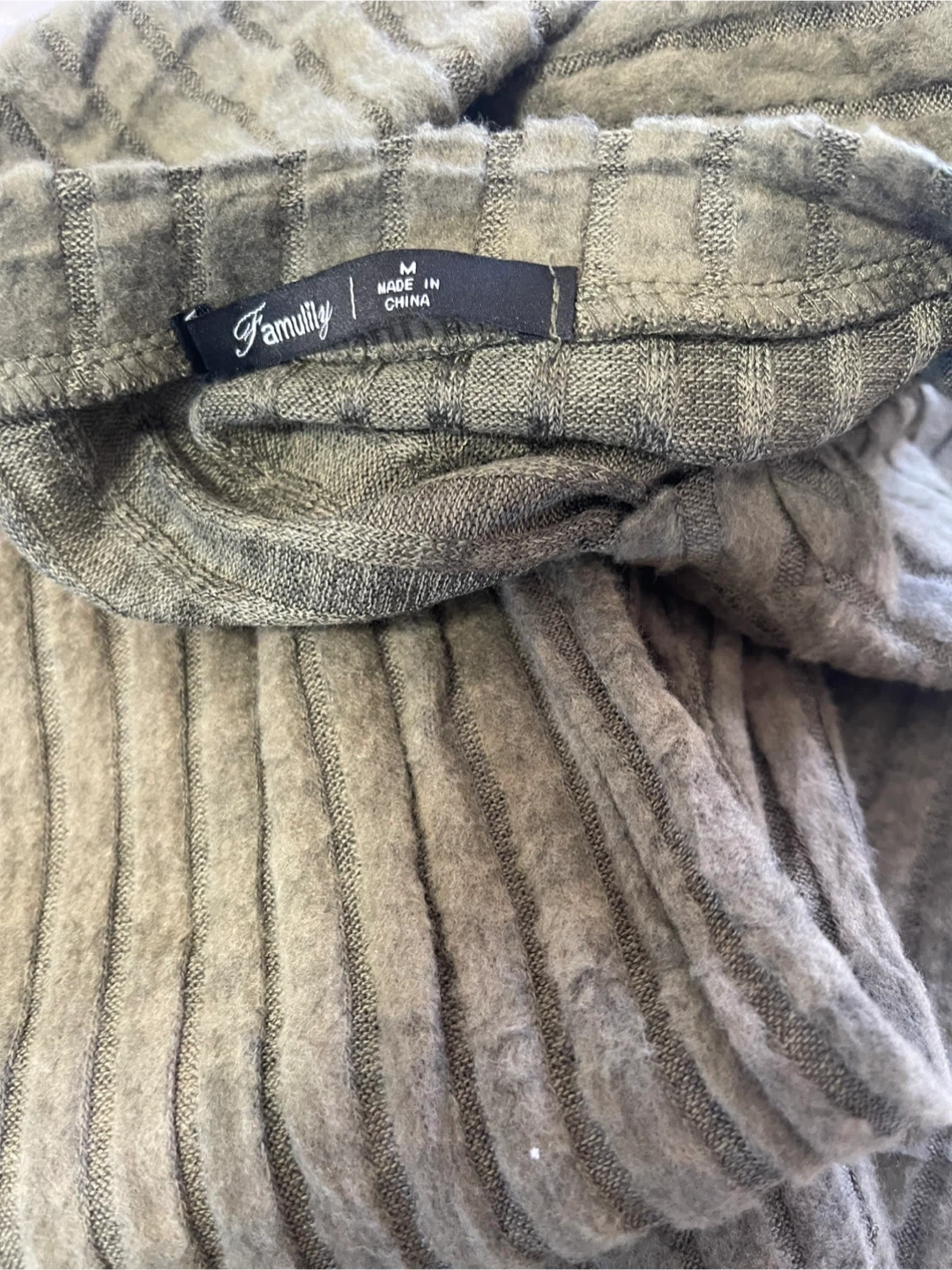 2pc Army Green Ribbed Knit Lounge Set - Size M - photo 4