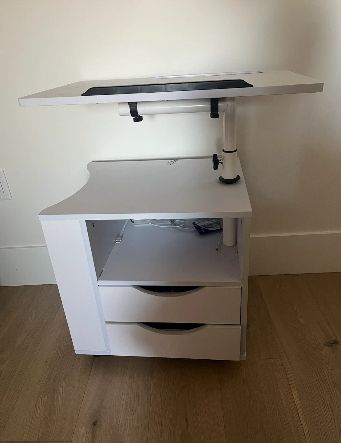 Adjustable White Laptop Desk Bedside Table