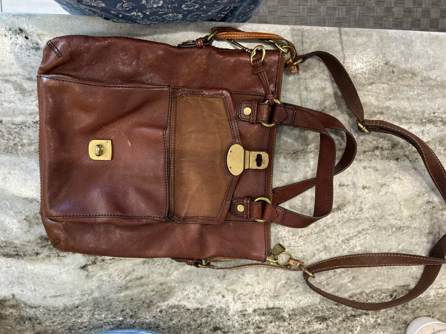 Fossil Brown Leather Crossbody Bag image indicator(3)