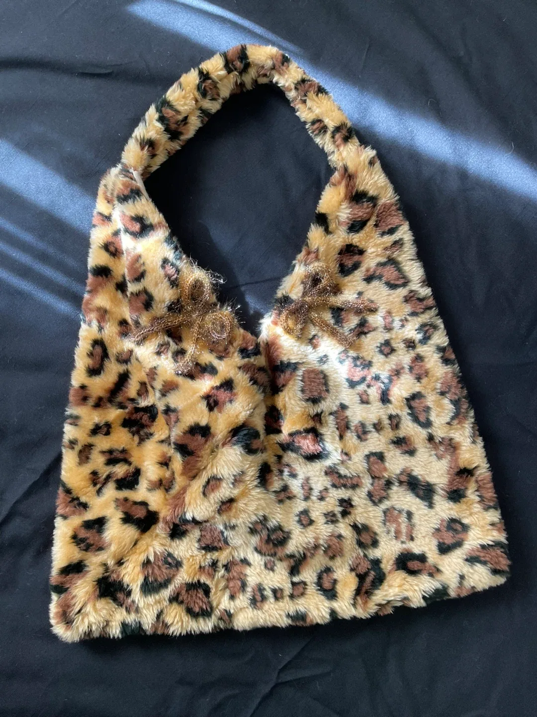 Leopard Print Faux Fur Shoulder Bag🧡 thumbnail