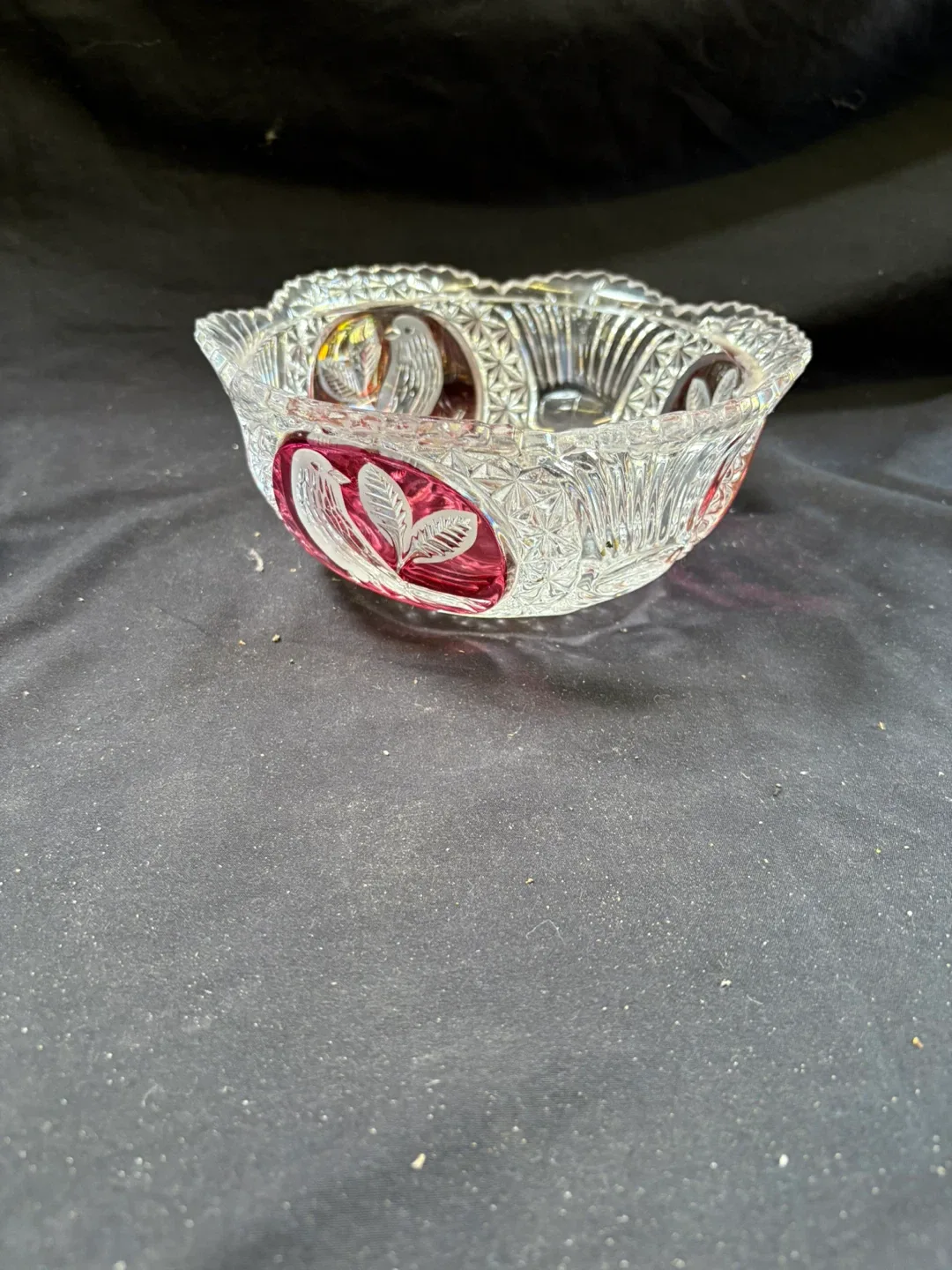 🧡Crystal Bowl with Red Accents thumbnail