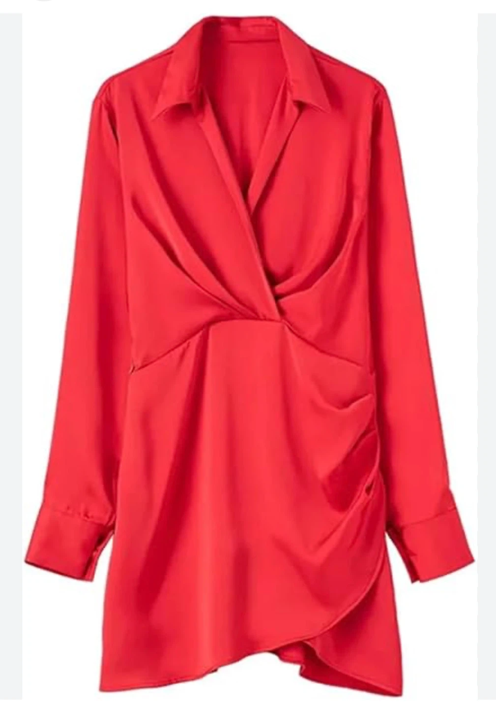 The Drop Women's Bitter Red Mack Silky Shirt Dress - photo 2