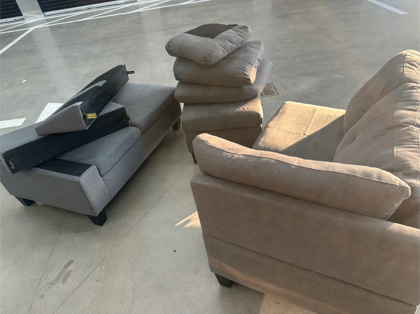 Grey Modular Sectional Sofa Bed - free delivery image indicator(5)