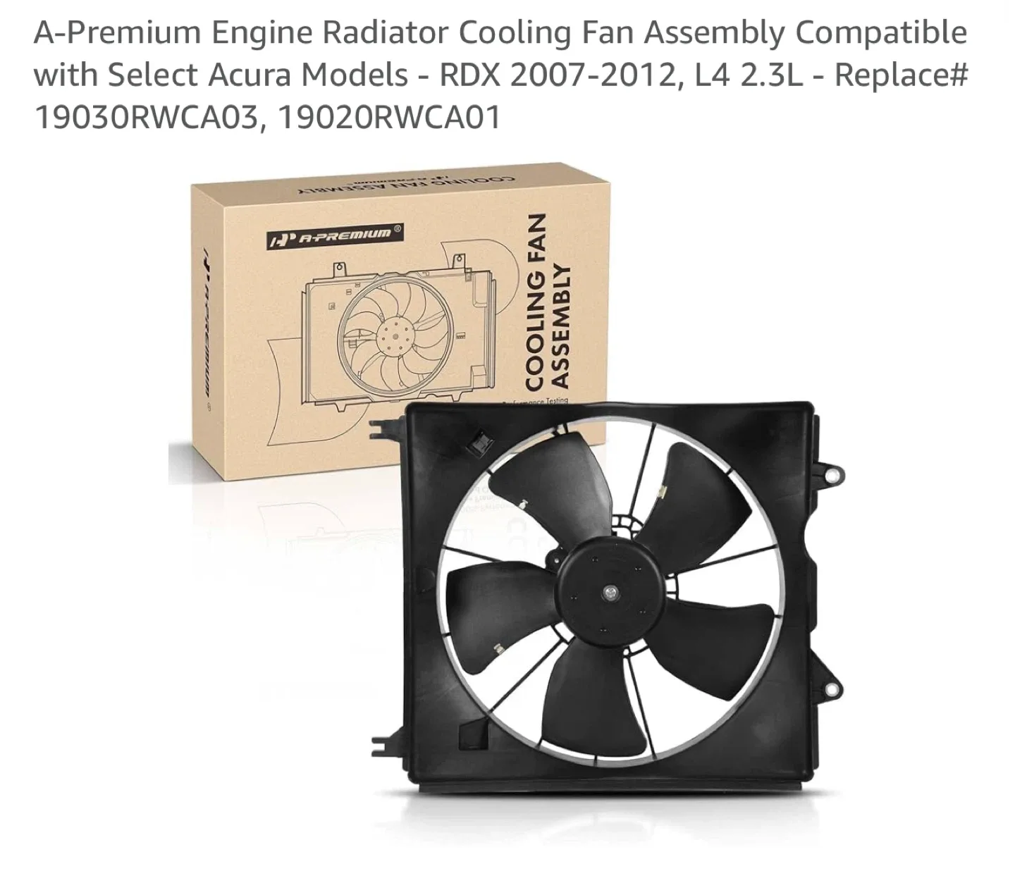 A-Premium Engine Radiator Cooling Fan Assembly for Acura RDX image indicator(4)