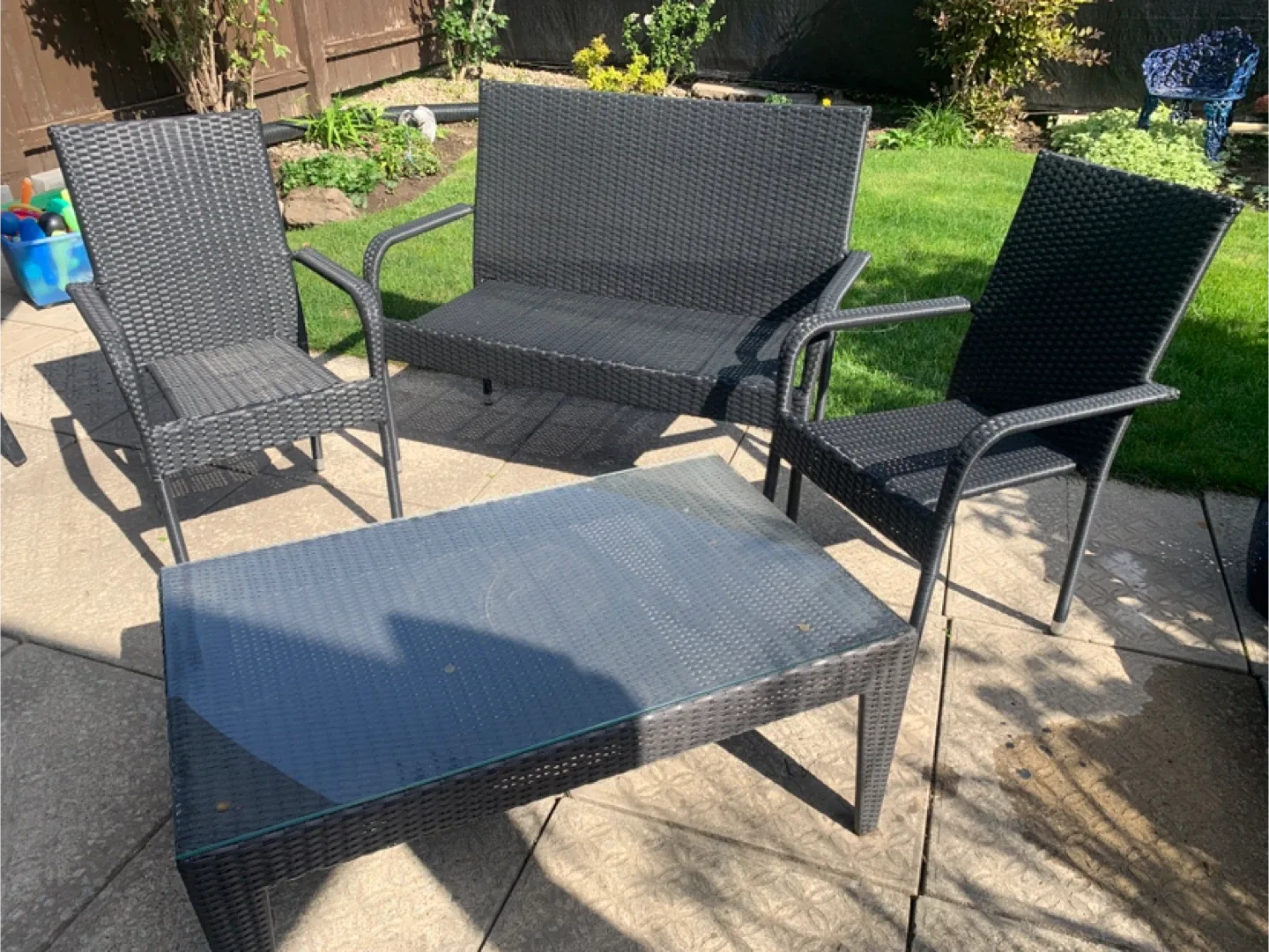 Wicker Patio Set - 2 Chairs, Loveseat, and Table image indicator(2)