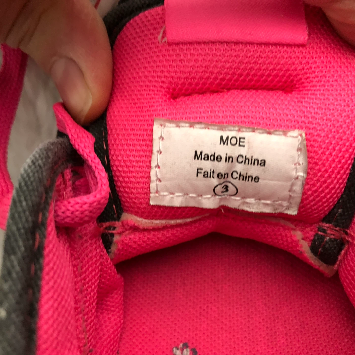 Girls Grey & Pink Shoes. Size 3. - photo 3
