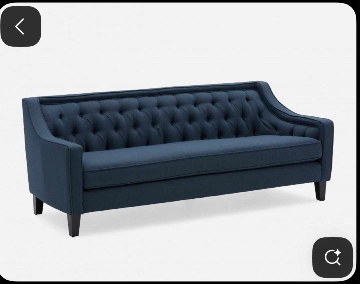 Navy Blue Tufted Sofa