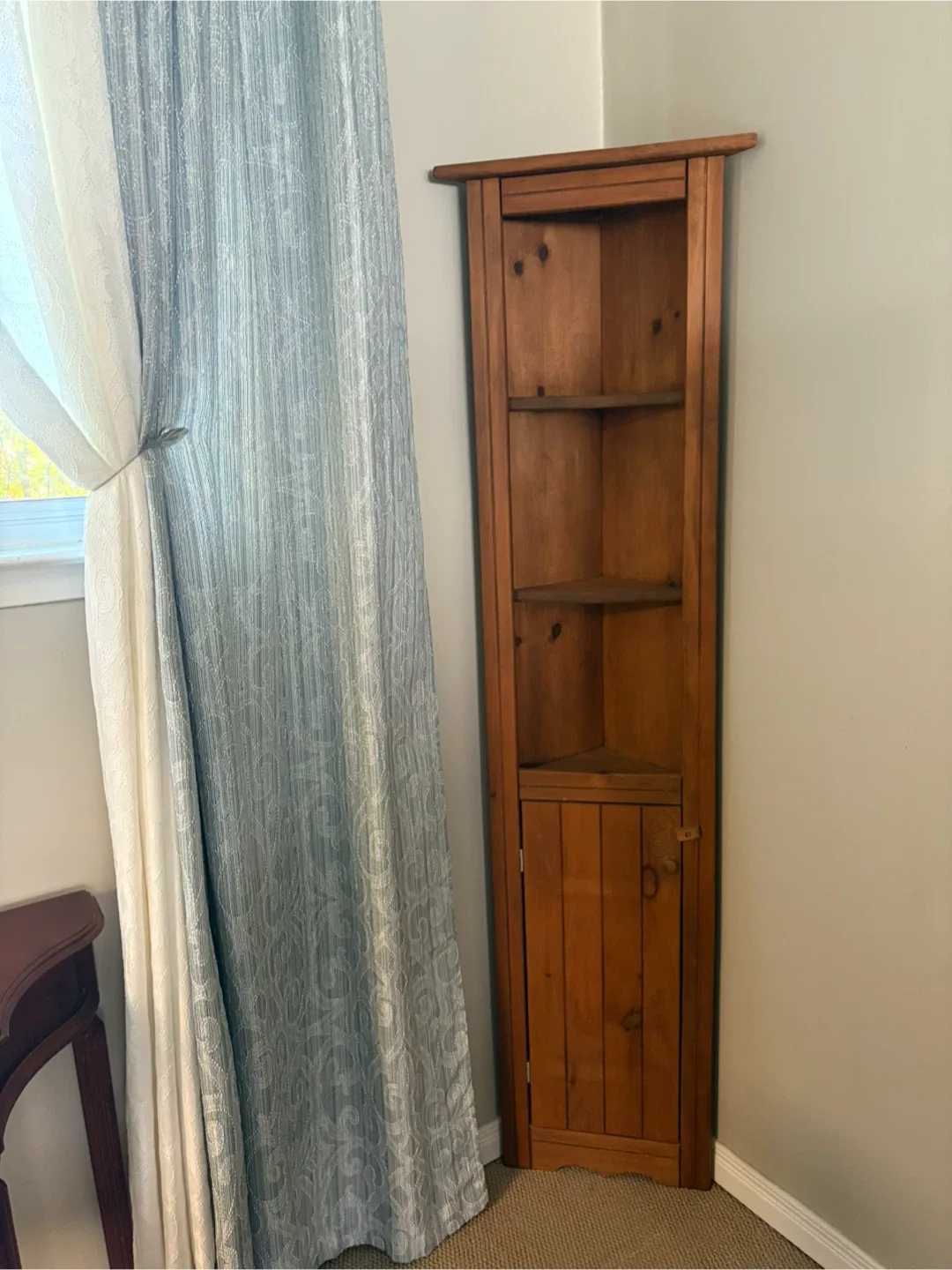 Vintage Wooden Corner Shelf Unit image indicator(2)