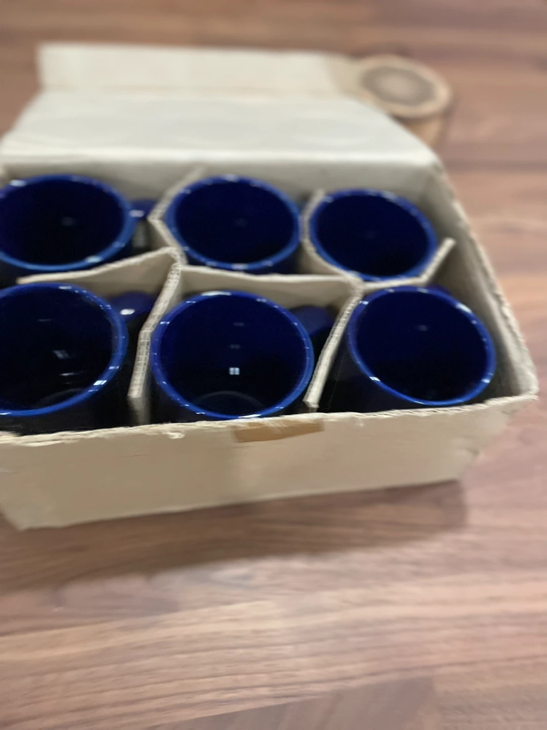 Set of 6 Dark Blue Mugs in Box