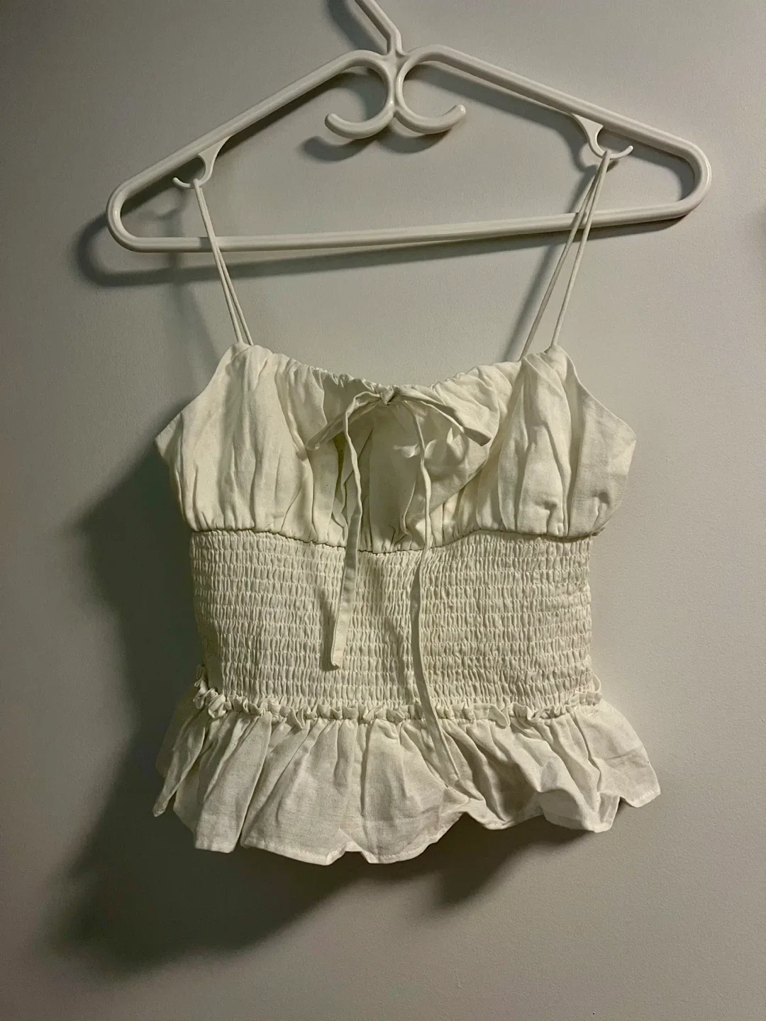Fashion Nova White Smocked Cami - Size S thumbnail