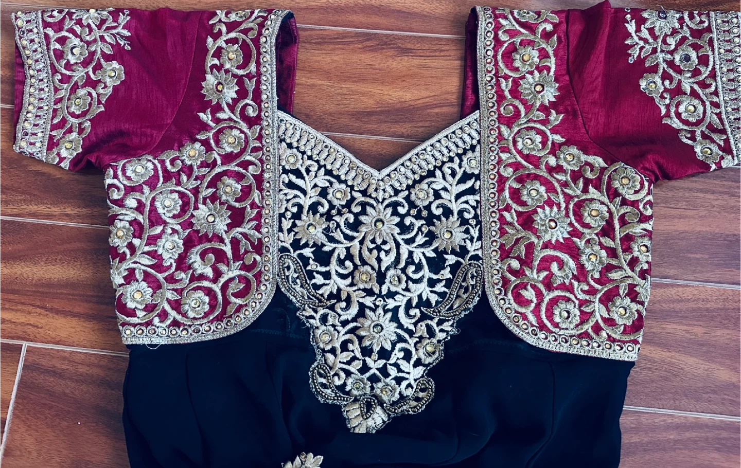 Embroidered Indian Dress - Red & Black - photo 5