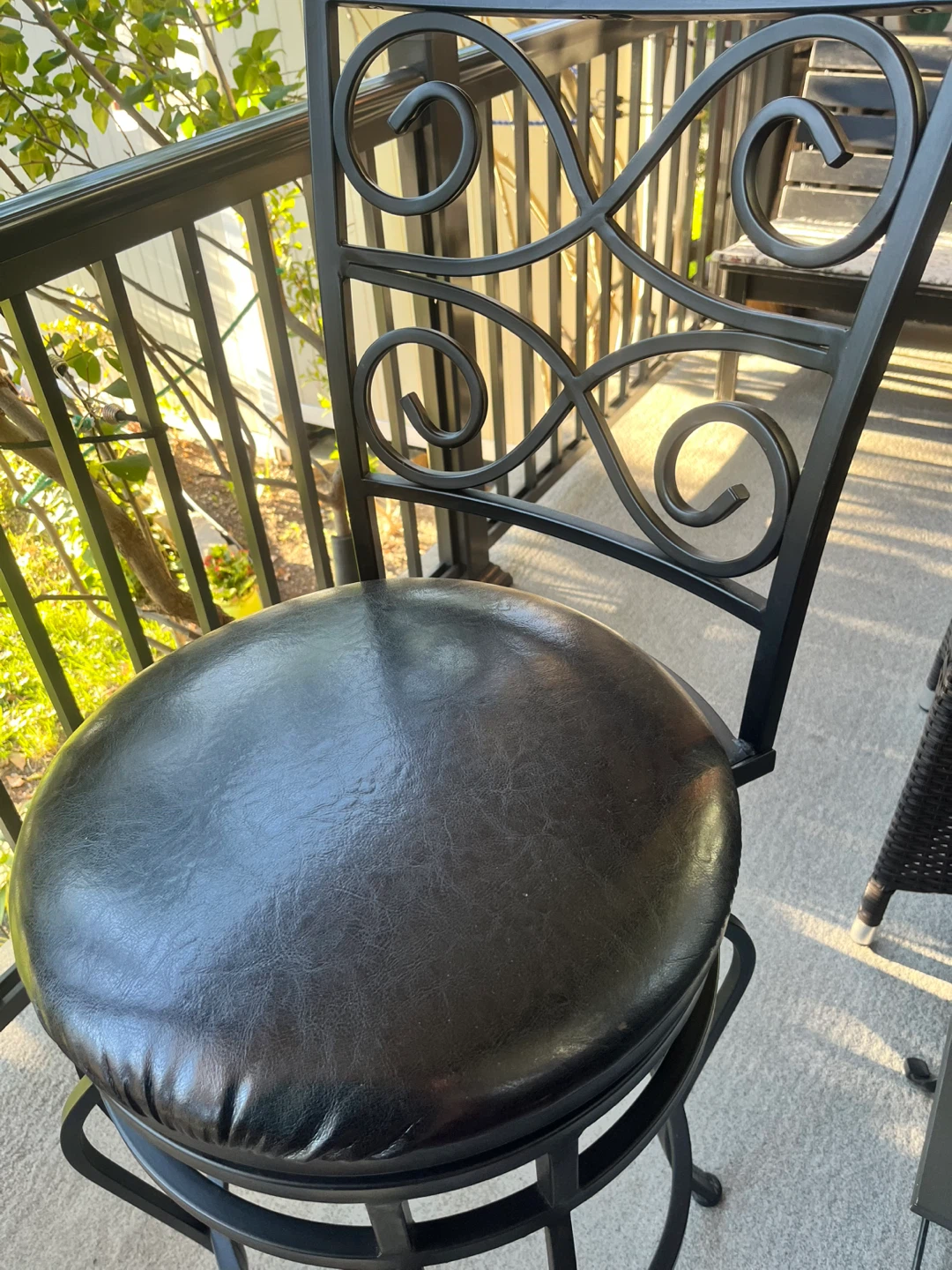 Metal Swivel Bar Stool with Leather Seat - photo 5