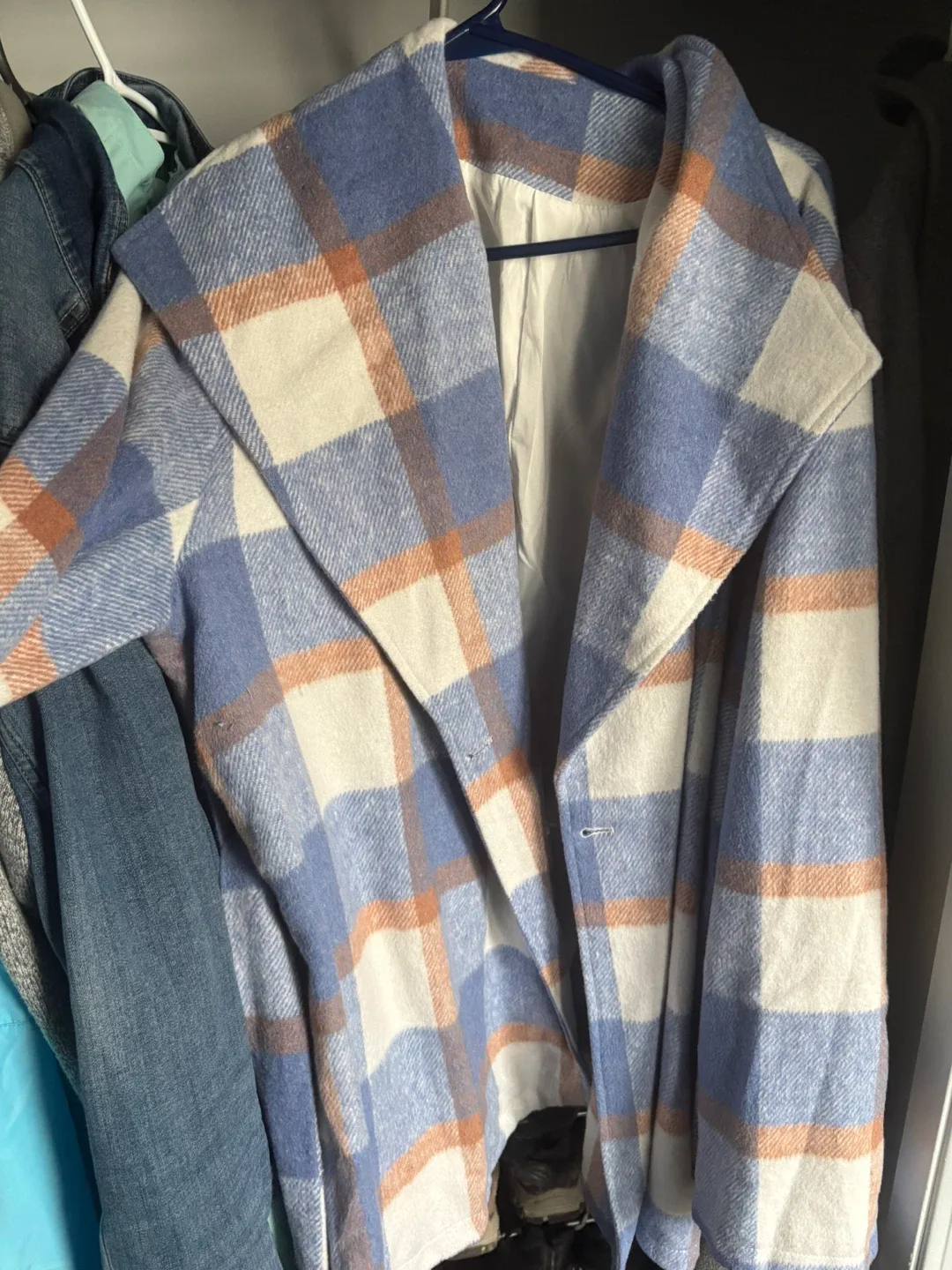 Plaid Wool Blend Coat thumbnail