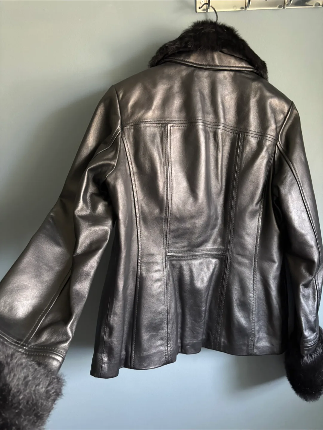 Danier Leather Jacket with Fur Collar - Size S image indicator(8)